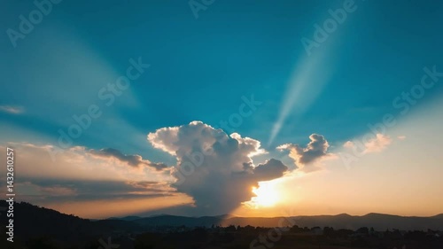 Wallpaper Mural sun rays in the sky  Golden Sunrays Breaking Through White Clouds  Photorealistic Afternoon Sky Torontodigital.ca