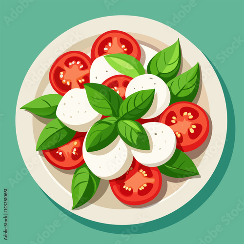 Caprese Salad. Fresh Tomatoes. Mozzarella. and Basil