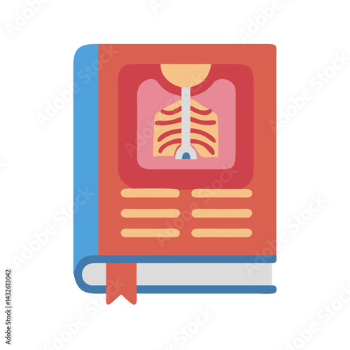 Anatomy textbook illustration in bright color on black background
