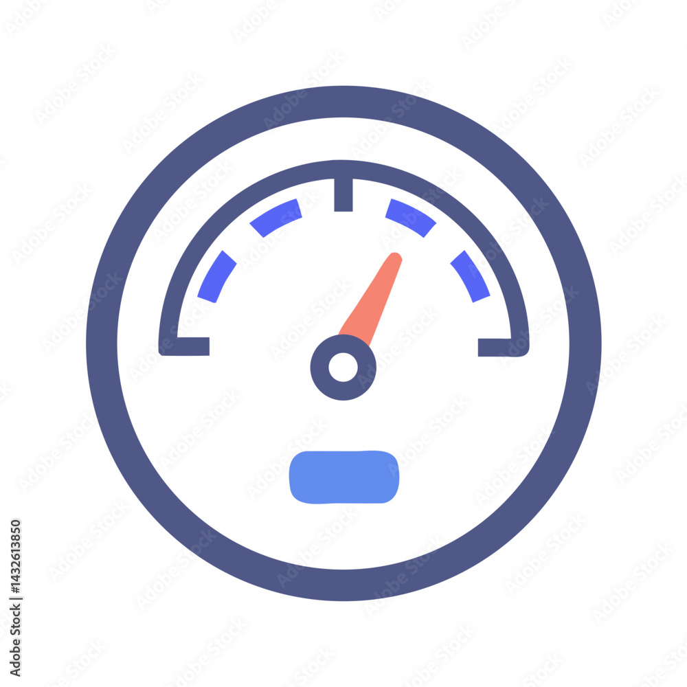 Minimalist Speedometer Icon Isolated on Black Background Minimalist Speedometer Icon Isolated on Black Background