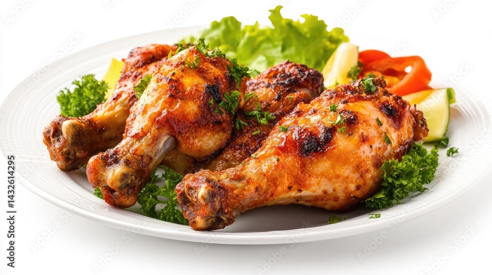 Fried chicken isolated on a white background, Fried chicken isolated on a white background,
