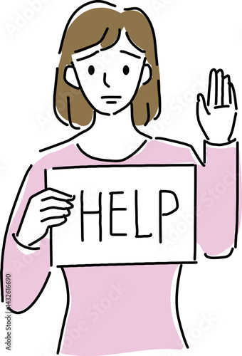 メンタルヘルス、助けを求める女性