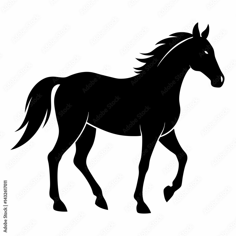 Obraz premium Black Horse Silhouette Vector