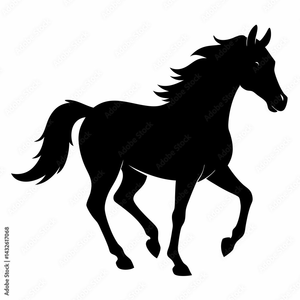 Black Horse Silhouette Vector Black Horse Silhouette Vector