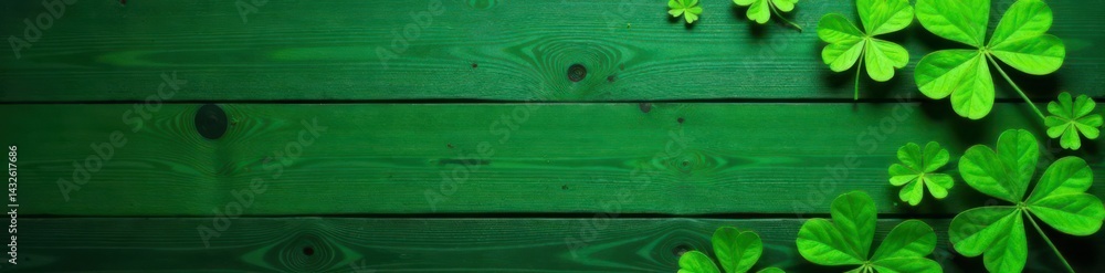 Fototapeta premium Abstract dark green wood plank pattern St Patrick's Day design , wood grain, ireland