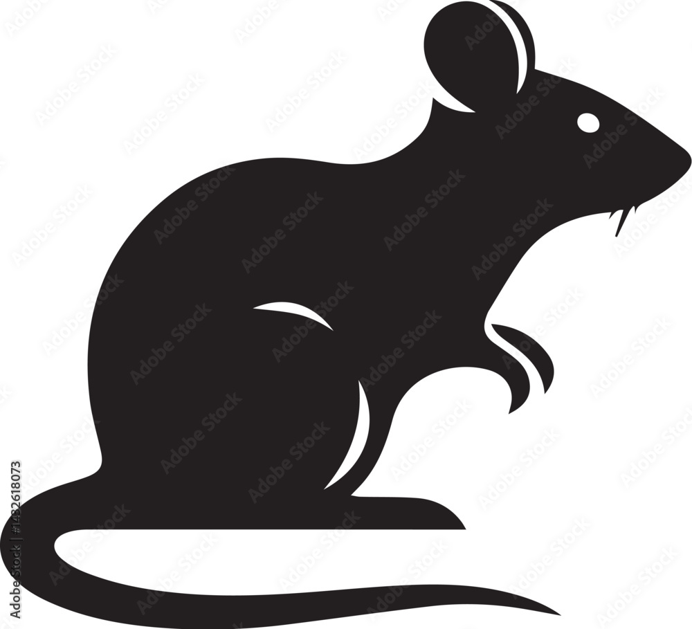 Fototapeta premium rat black silhouette icon. vector
