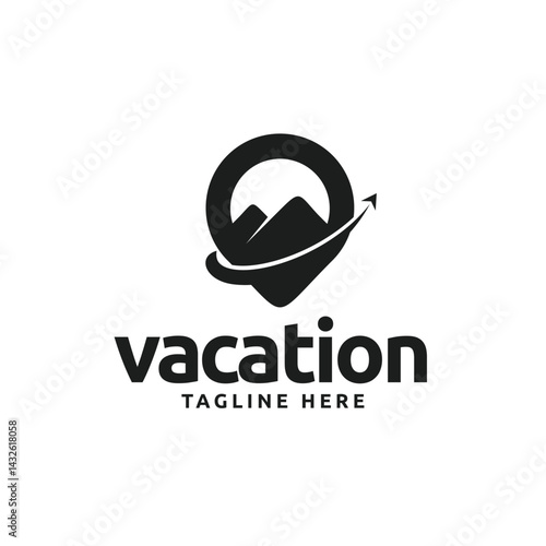 pin mountain vacation logo vector