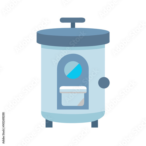 Vector graphic of a clinical autoclave sterilizer