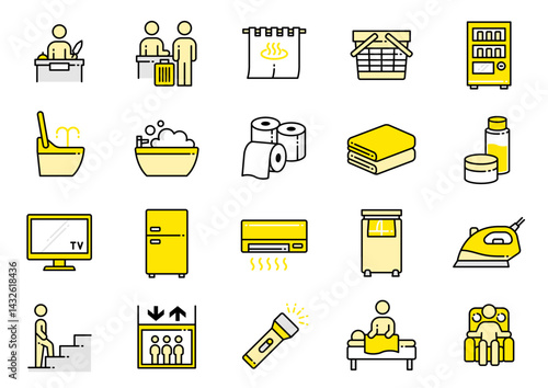 ホテルアメニティアイコン03　Hotel Amenities icons