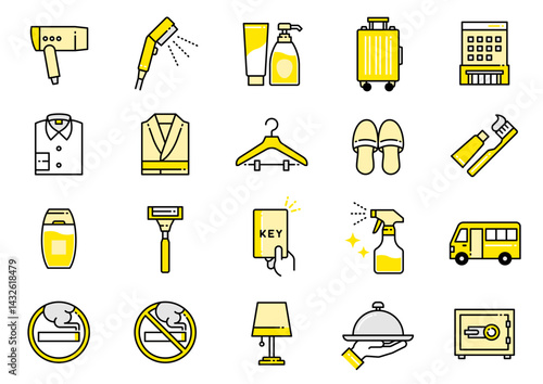 ホテルアメニティアイコン12　Hotel Amenities icons