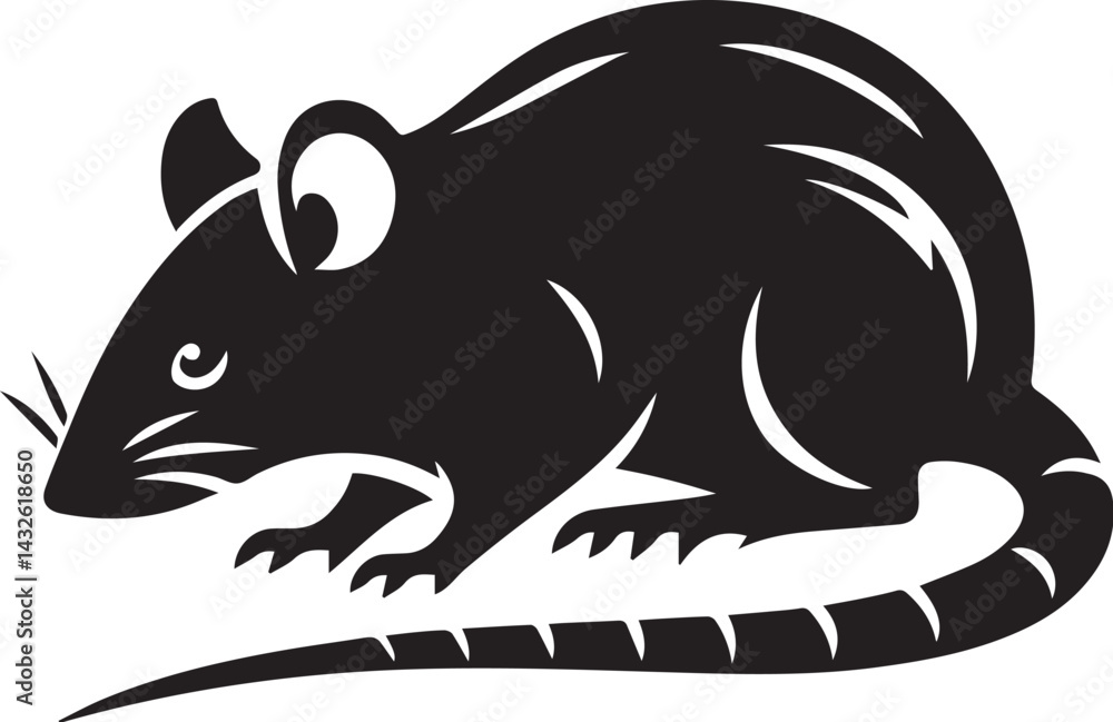 Obraz premium rat black set vector