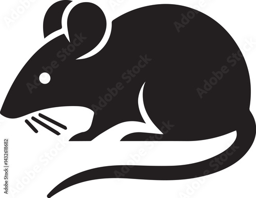rat black set vector