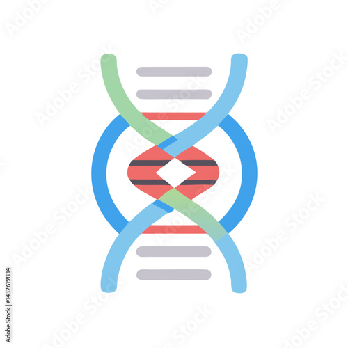 Stylized DNA Structure on Black Background for Science Projects