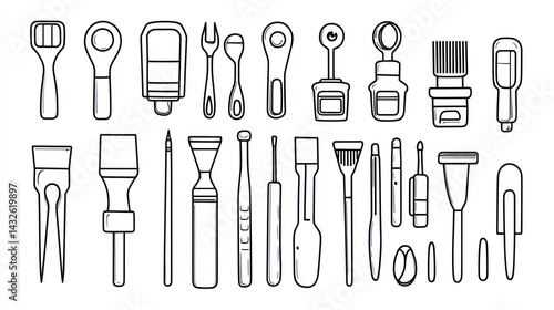 Wallpaper Mural Collection of various hand tools, isolated on white background; useful for DIY or craft tutorials Torontodigital.ca