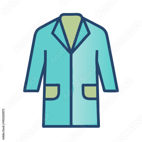 Cartoon Illustration of a Lab Coat on Black Background