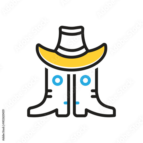 Multi color icon for western
