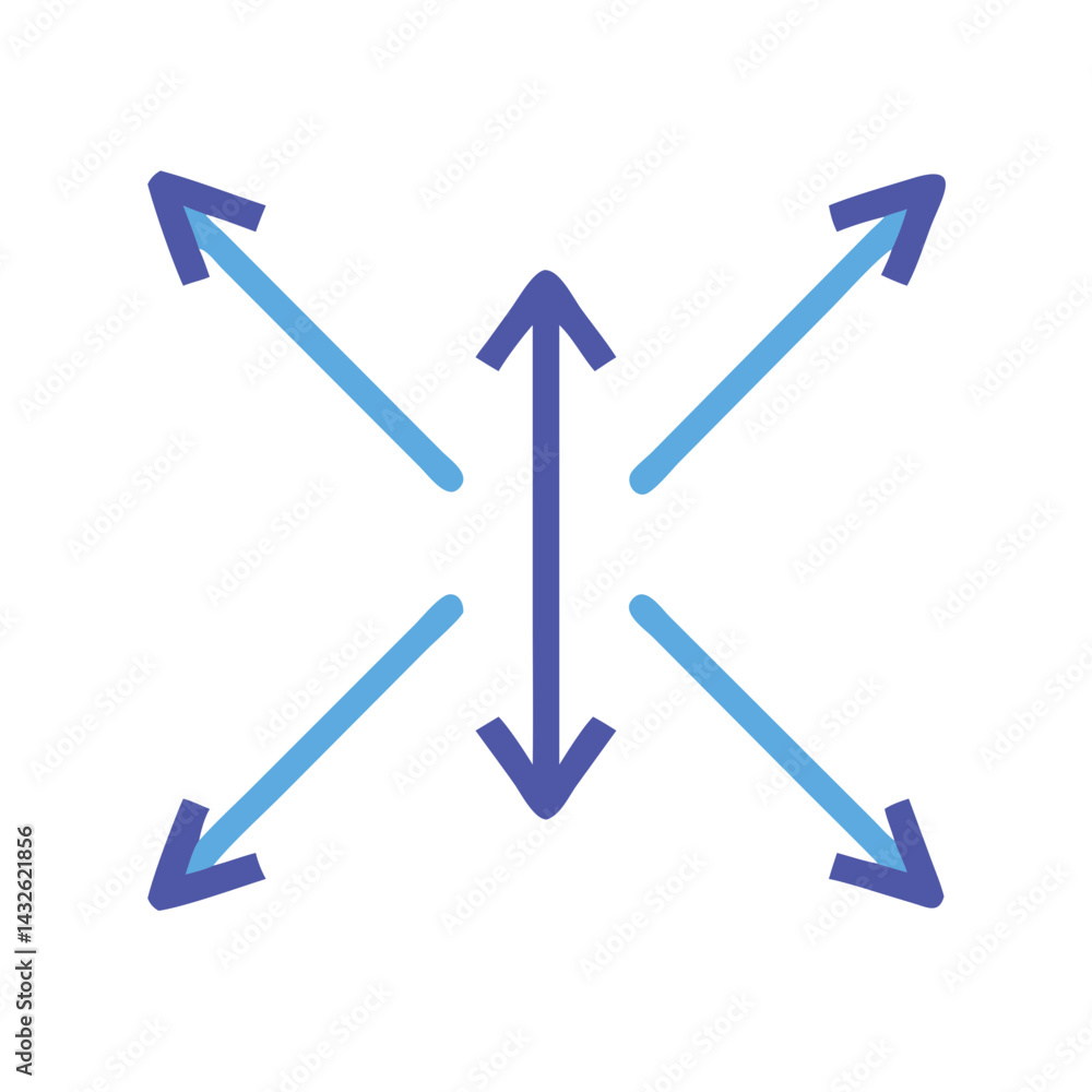 Directional Expansion Arrows on Black Background for UI/UX Directional Expansion Arrows on Black Background for UI/UX
