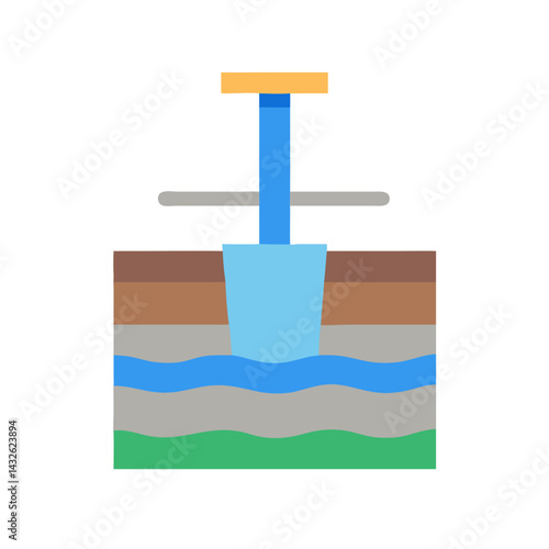 Simplified Diagram of Water Extraction and Groundwater Flow