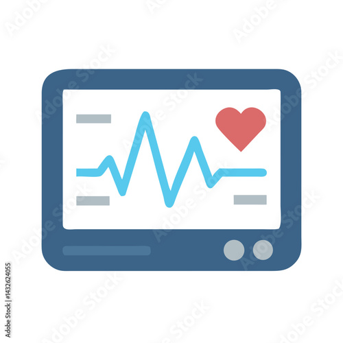 EKG monitor with heart icon against black background