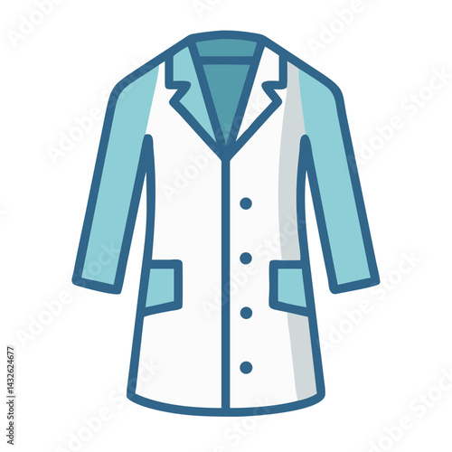 White lab coat illustration for healthcare and research