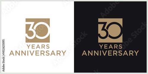 anniversary 30th logotype vector with brown and white color for special celebration day