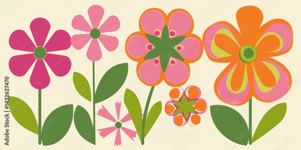 Abstract hand drawn flower art seamless pattern illustration. Acrylic paint nature floral background in vintage art style. Spring season painting print Abstract hand drawn flower art seamless pattern illustration. Acrylic paint nature floral background in vintage art style. Spring season painting print