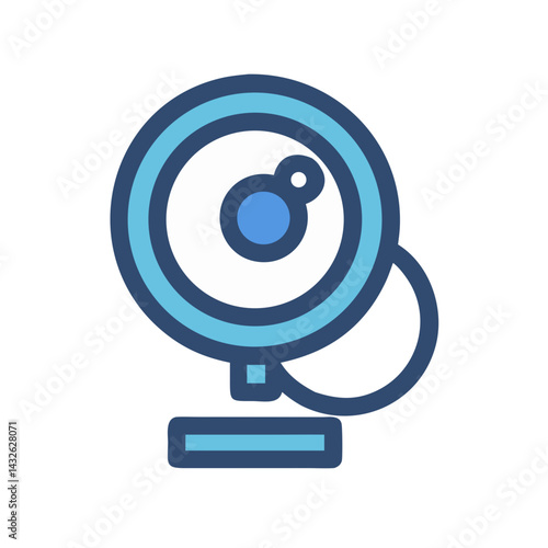 Webcam illustration on black background, modern design style