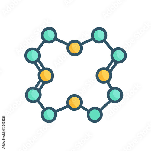 Connected Circular Network Illustration, Science, Research, Abstract, Technology