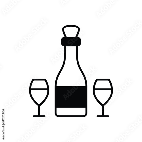 Wine icon vector stock illustration