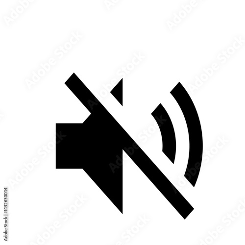 Illustration of a muted speaker icon with a line through it indicating no sound or audio output signal