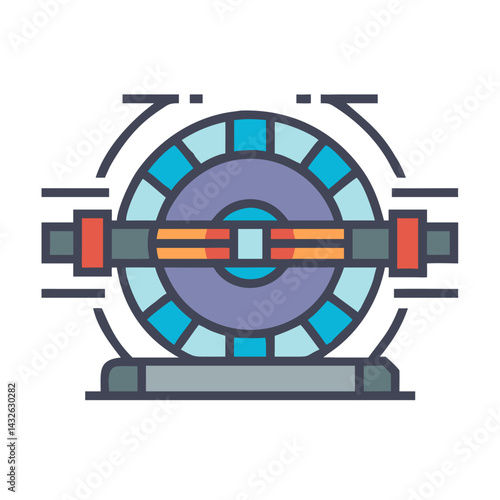 Stylish Flat Design Quantum Device Machine Vector Illustration