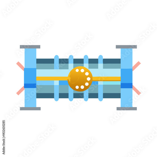 Stylized Quantum Computing Chamber Illustration on Black Background