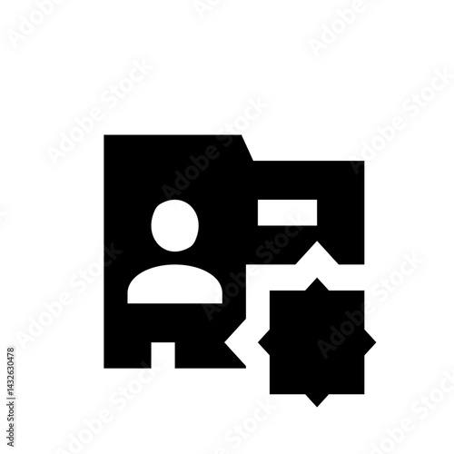 Person icon with settings gear and folder representing user profile configuration options and data management