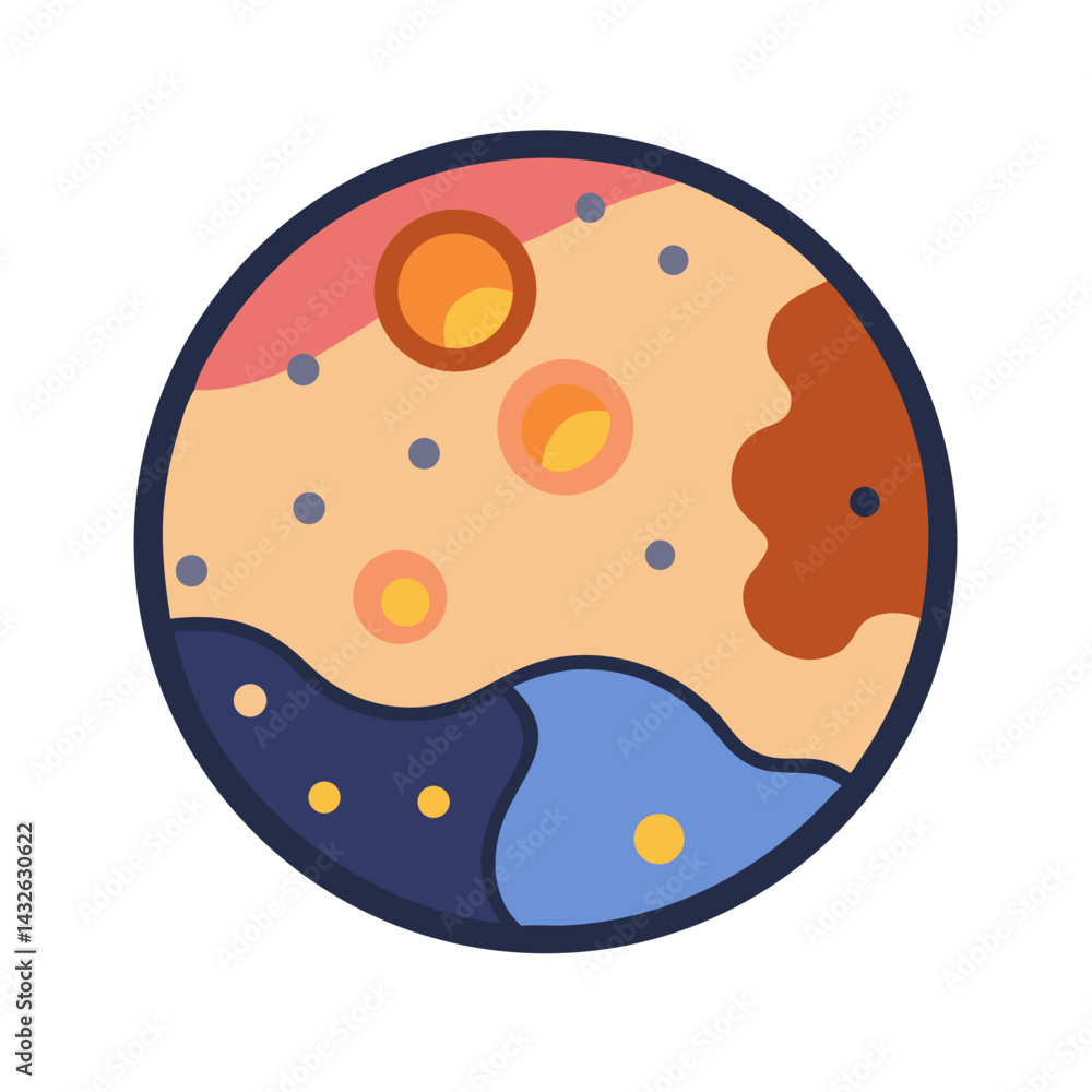 Cartoon planet vector illustration on black background, space Cartoon planet vector illustration on black background, space