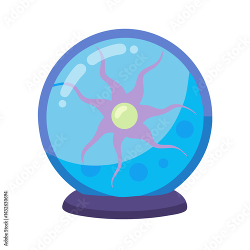 Cartoon fortune telling crystal ball icon illustration