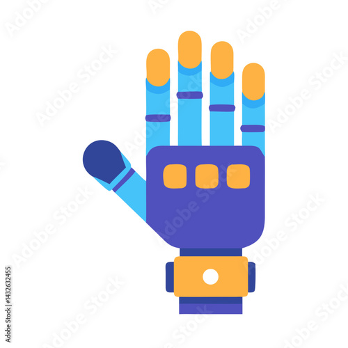 Abstract Robot Hand on Black Background Vector Illustration
