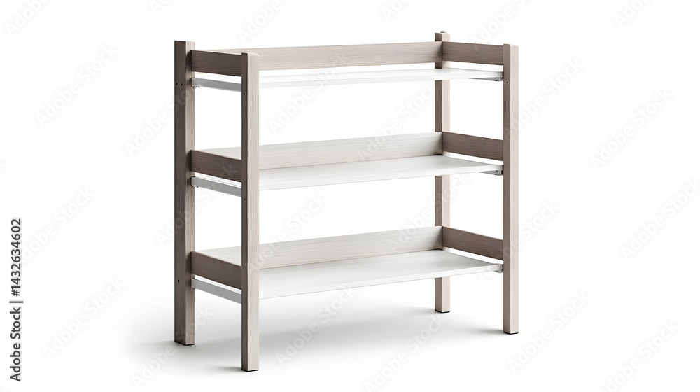 Modern ThreeShelf Wooden Bookcase. Modern ThreeShelf Wooden Bookcase.