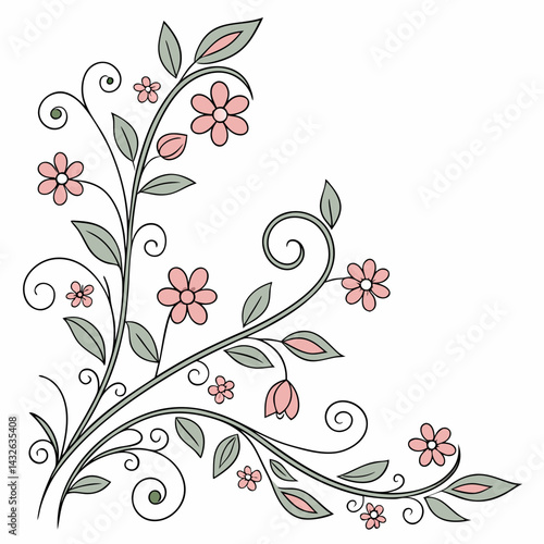 Floral-border-elements  borders perfect for elegant designs, prints, and digital artwork.