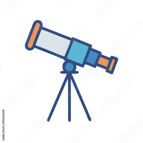 Telescope with Tripod Icon for Space Exploration