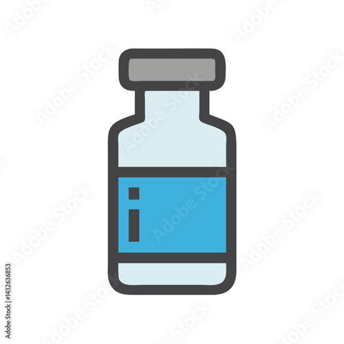 Vaccine vial icon, medicine bottle concept, medication illustration