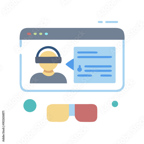 Virtual reality experience with user avatar and glasses