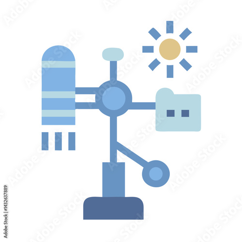 Weather station icon with sunny weather indicator vector