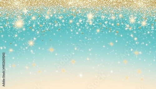 Glittery teal and gold background