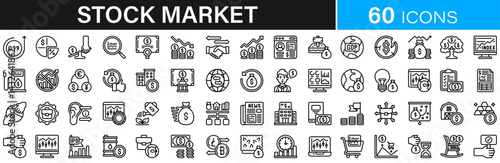 Stoke market icon pack | Detailed Outline | Editable Stoke 60 icon | Victor illustrator.