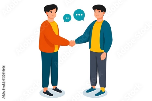 Two men shake hands in a business meeting