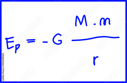 handwritten physics formula Gravitational potential energy