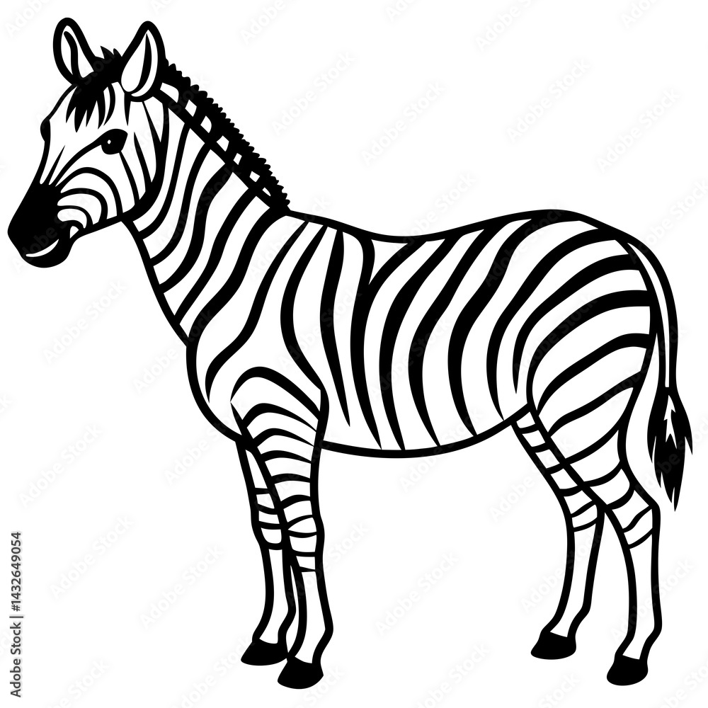 Fototapeta premium Detailed Zebra Line Drawing