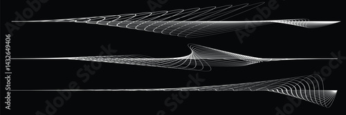 Digital sound equalizer . Audio signal frequency signal . Abstract flow linear fluid wavy shape . Acoustic volume lines .Curved lines pattern . Music sound wave . Vector illustration
