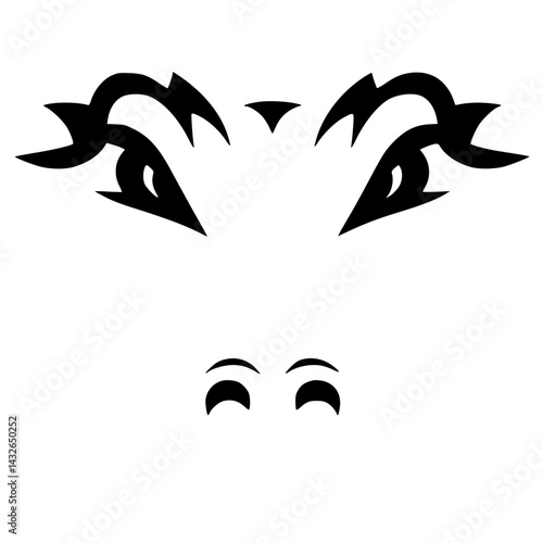 Crocodile eye gaze silhouette