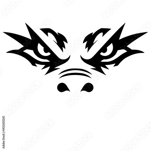 Crocodile eye gaze silhouette